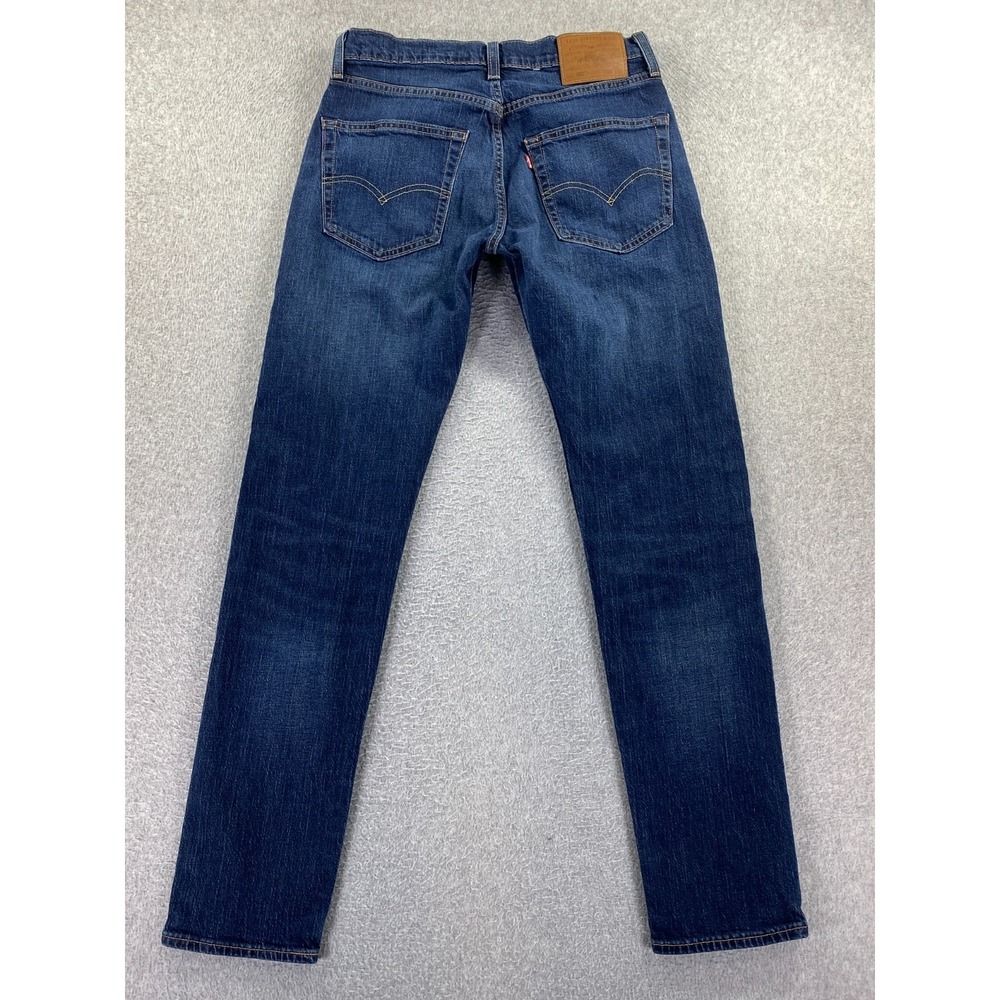 Levi's 502 Men's Jeans Size 30x34 Premium Big E Stretch Blue Denim Dark Wash - Picture 2 of 14